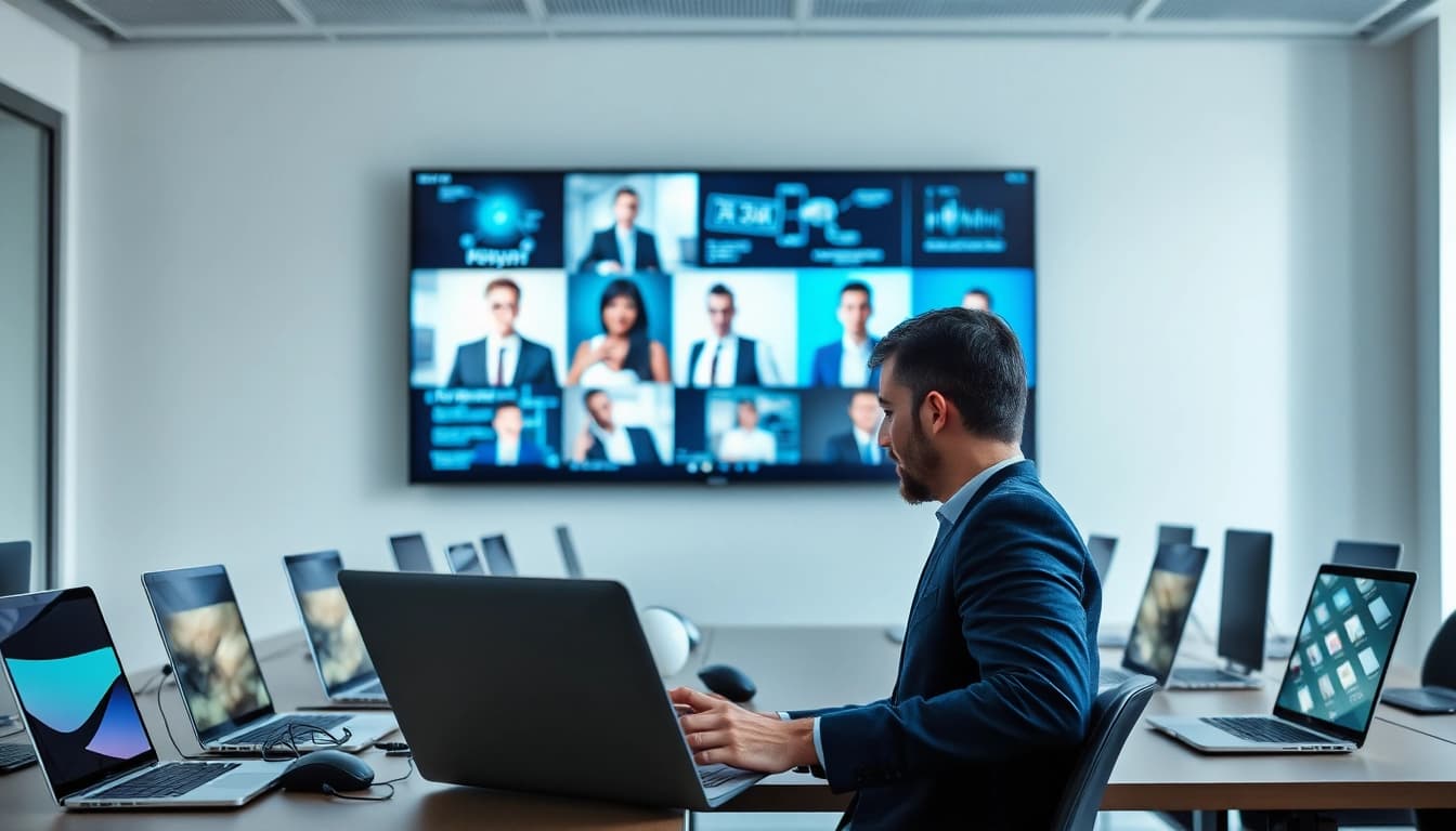 Headhunter IT analysiert Bewerbungen im modernen Büro, um die besten Talente zu finden.