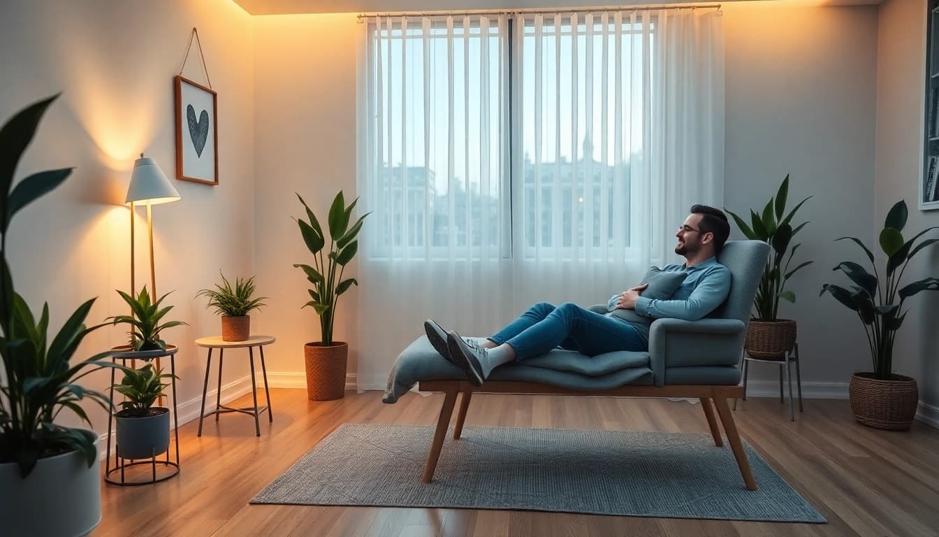 Hypnose Hamburg: Therapeut zeigt warme und vertrauensvolle Hypnosetherapie-Sitzung.