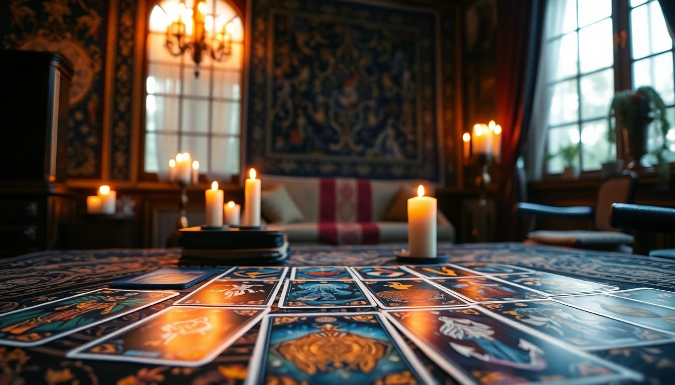 Interpretation der tarotkarten bedeutung mit einer detailreichen Darstellung von tarotkarten.