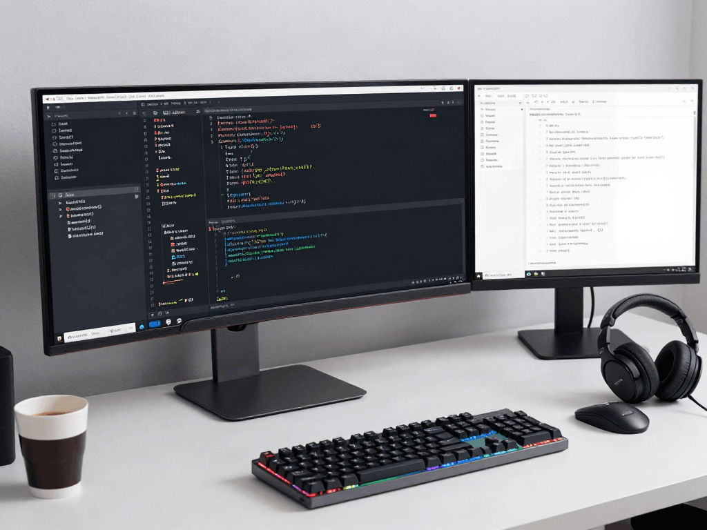 Künstliche Pflanzen für die Wohnung in einem modernen Designumfeld mit Softwareentwicklungselementen.