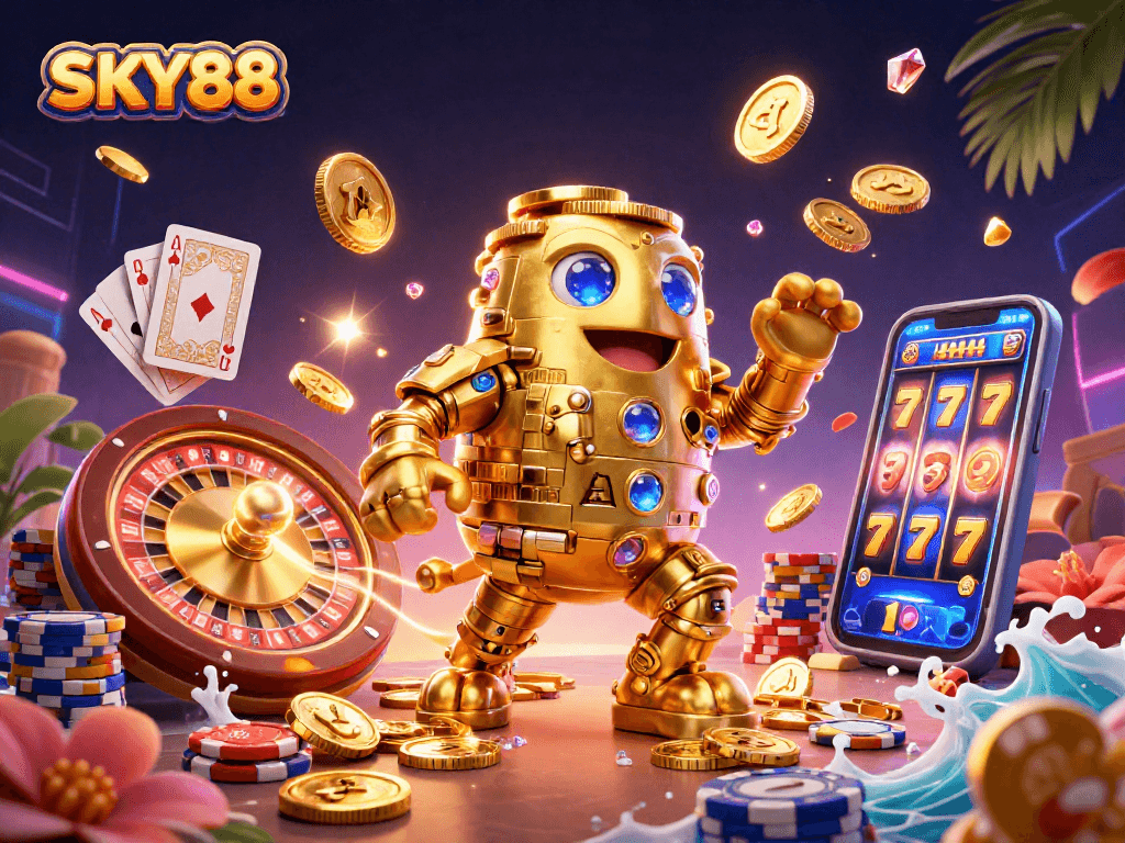 Experience the excitement at SKY88 with dynamic casino gaming elements and captivating visuals.
