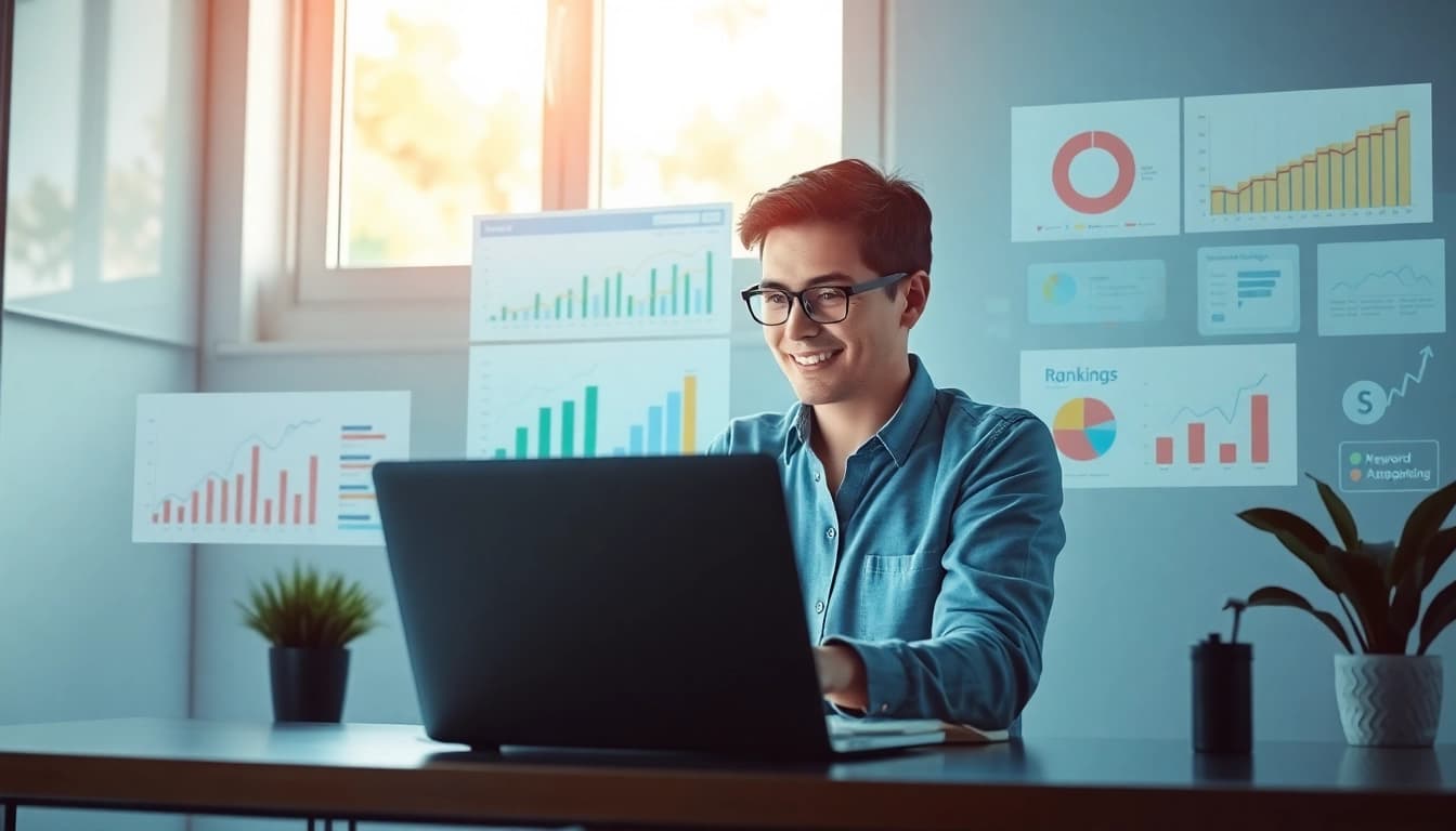 Analysiere den Web-Rang mit modernen Tools und Grafiken zur Website-Leistung.