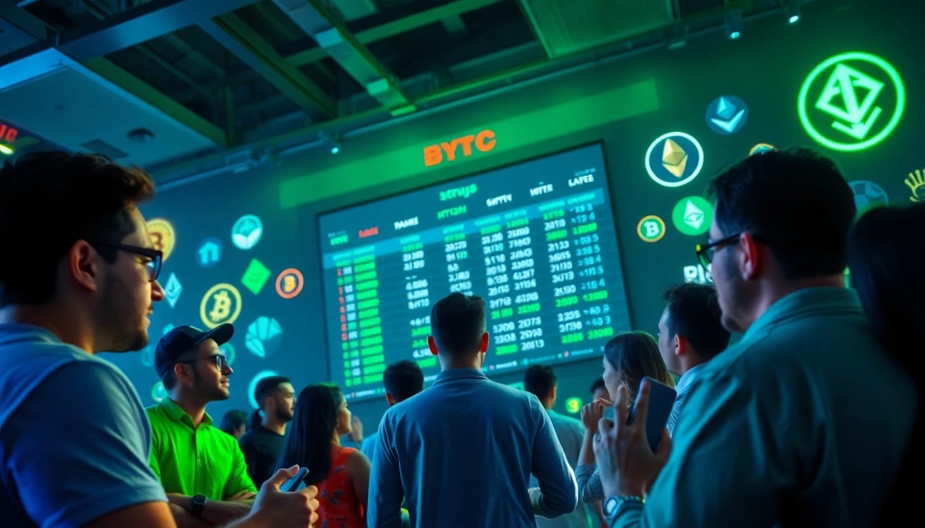 Engage in sports betting with crypto at a vibrant betting venue showcasing live odds.