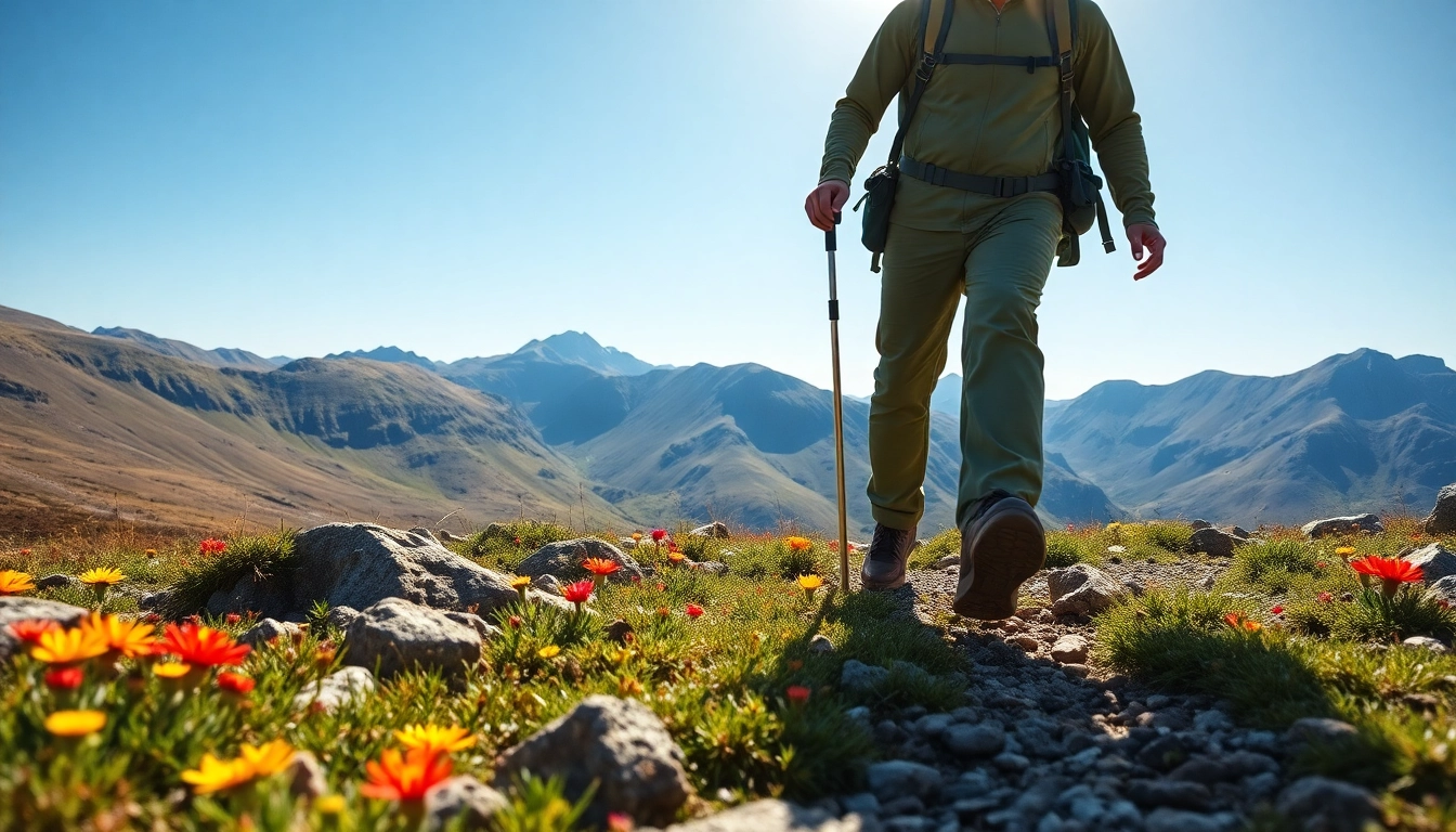 Erlebe die Beara Way Irland mit einem Wanderer, der durch atemberaubende Landschaften geht.
