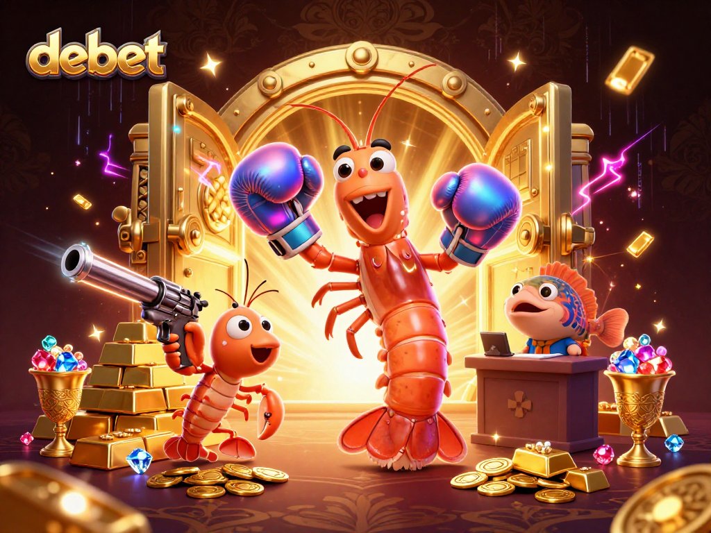 Experience the thrilling debet gameplay with vibrant illustrations of underwater characters and golden treasures.