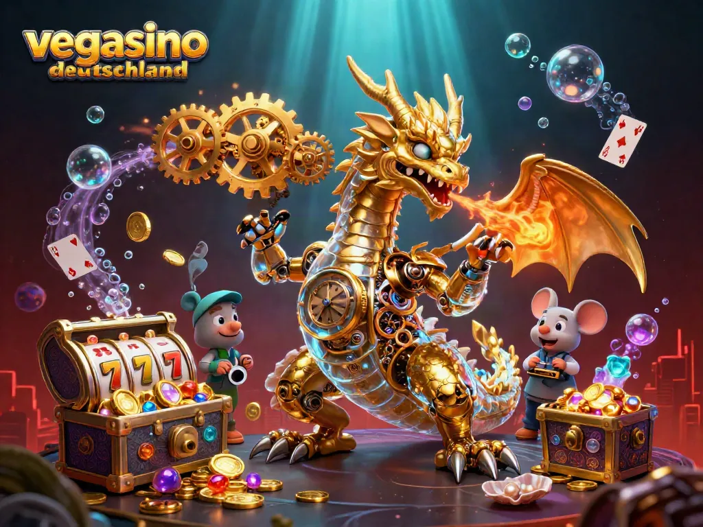 Experience the excitement of vegasino deutschland with a vibrant slot-themed digital illustration.