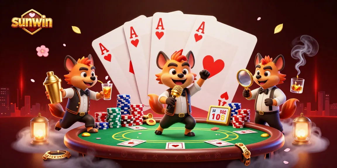 Experience the thrilling comedy casino scene at sunwin with hyenas, poker action, and vibrant atmosphere.