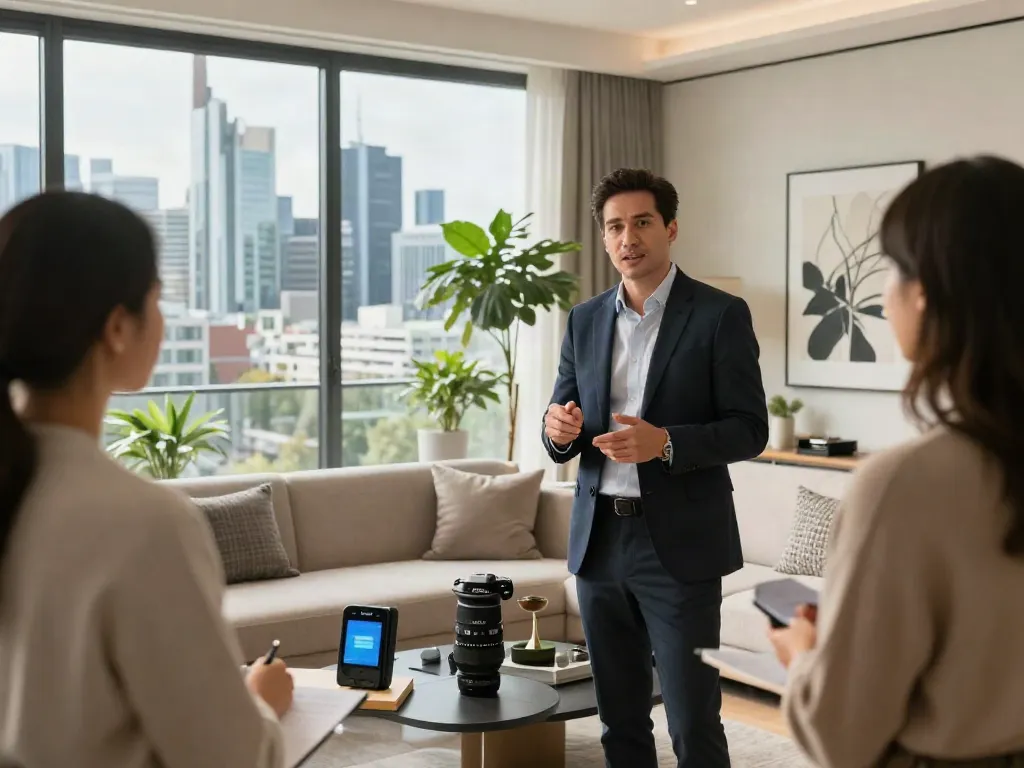 Bester Immobilienmakler Frankfurt zeigt eine luxuriöse Wohnung in Frankfurt, moderne Einrichtung und professionelle Beratung
