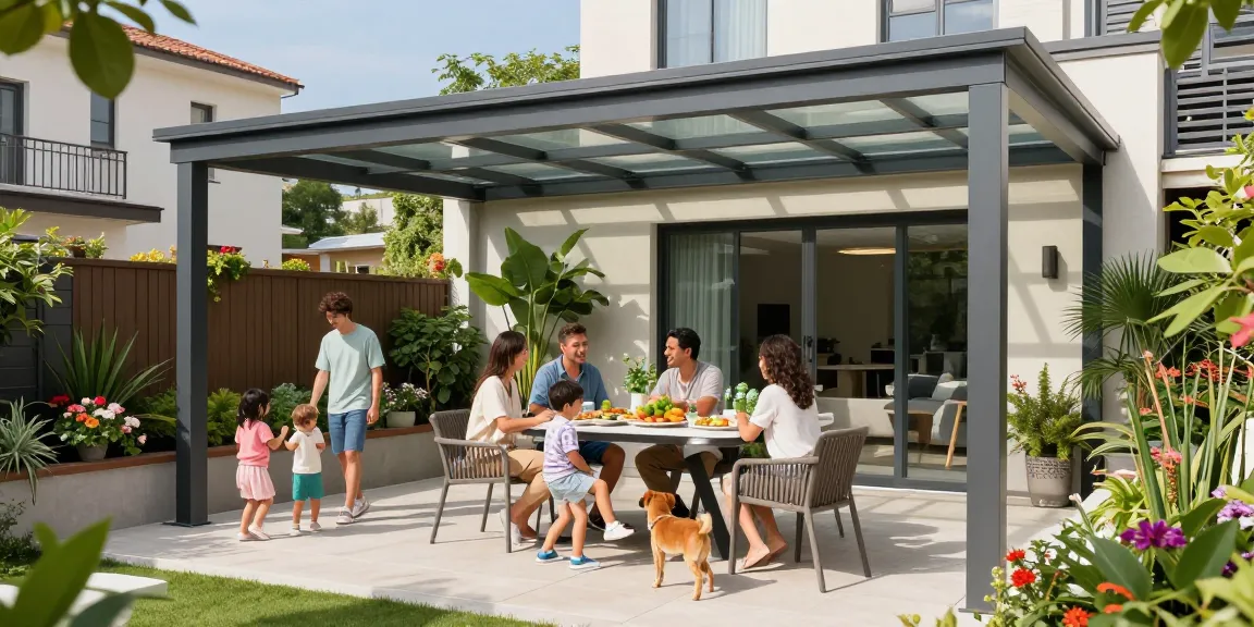 Moderne Terrassenüberdachungen schaffen eine gemütliche Atmosphäre im Garten.