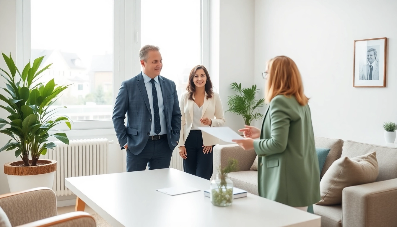 Immobilienmakler Frankfurt Sachsenhausen berät Kunden in einem modernen Büro, vermittelt Vertrauen.