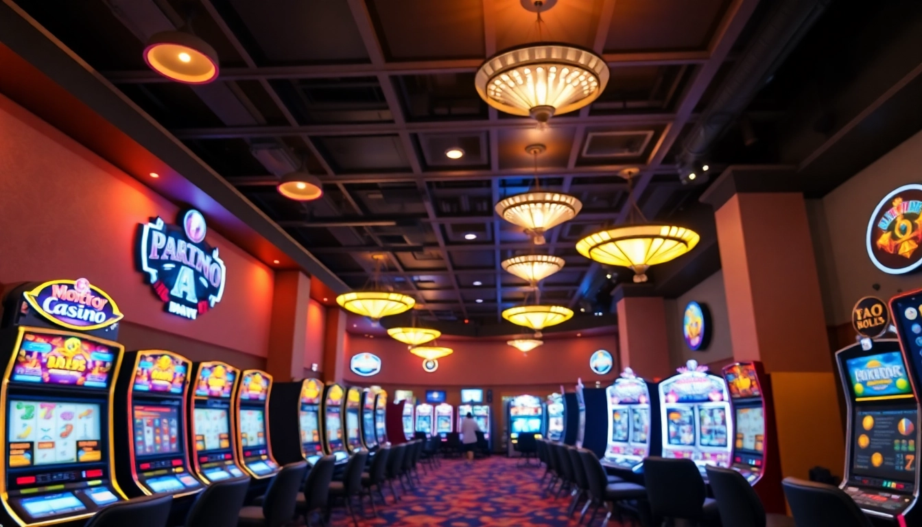 Erleben Sie die aufregenden Bonus Casino-Angebote mit bunten Spielautomaten und einladendem Ambiente.