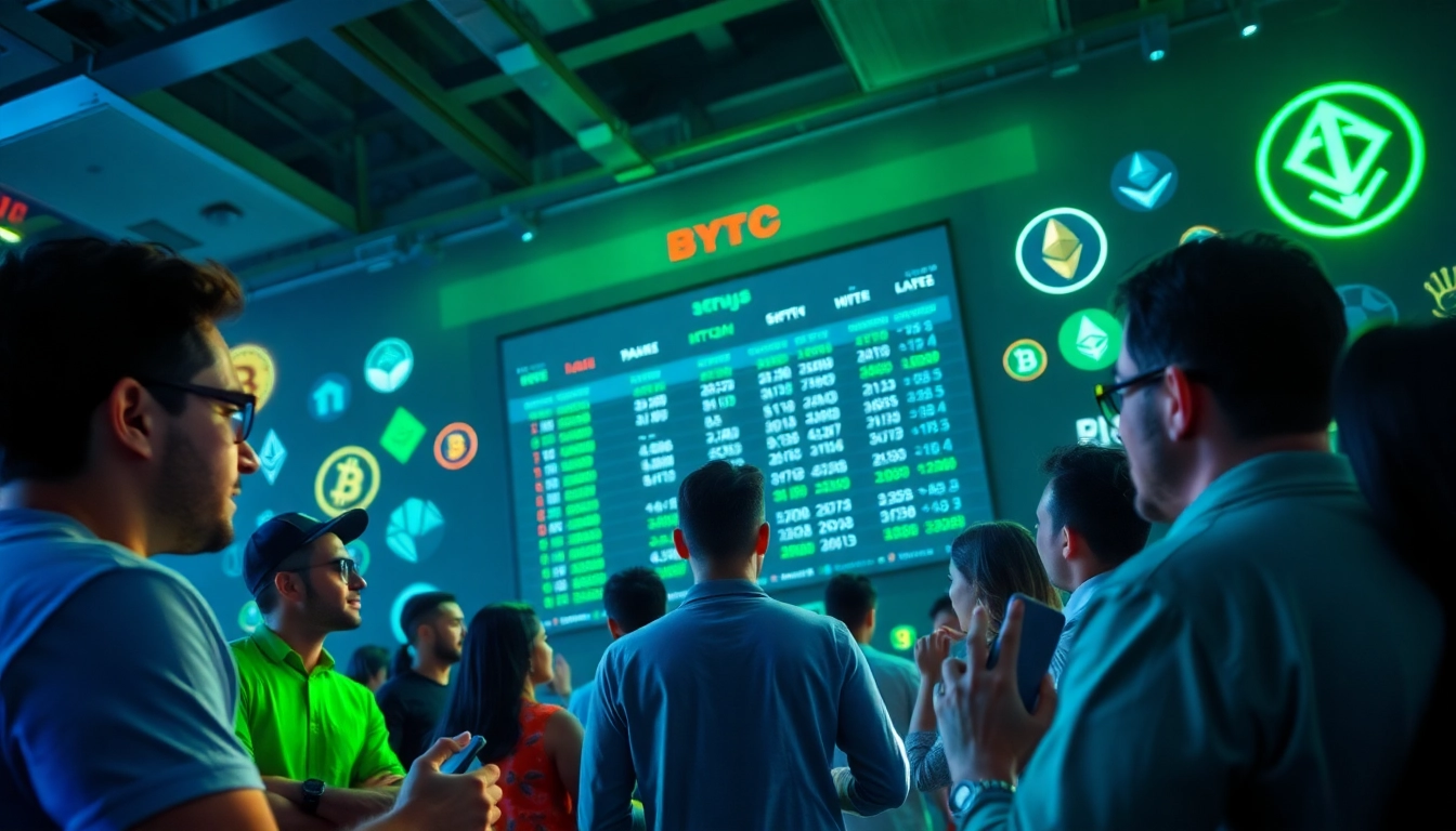 Engage in sports betting with crypto at a vibrant betting venue showcasing live odds.