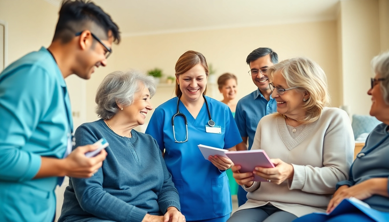 Explore innovative marketing für pflegedienste strategies with caregivers engaging warmly with clients.
