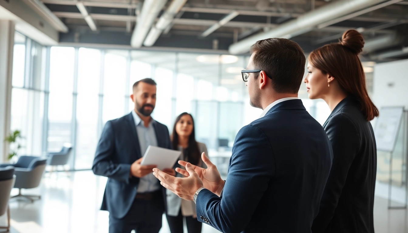 Headhunter Ingenieure beraten in einem modernen Büro über Karrieremöglichkeiten.