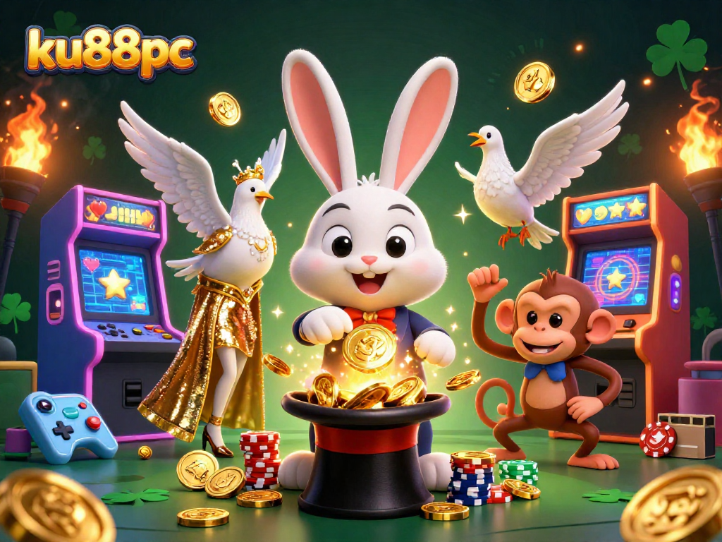 Engage in thrilling gameplay at ku88pc while the magician brings luck with golden coins.