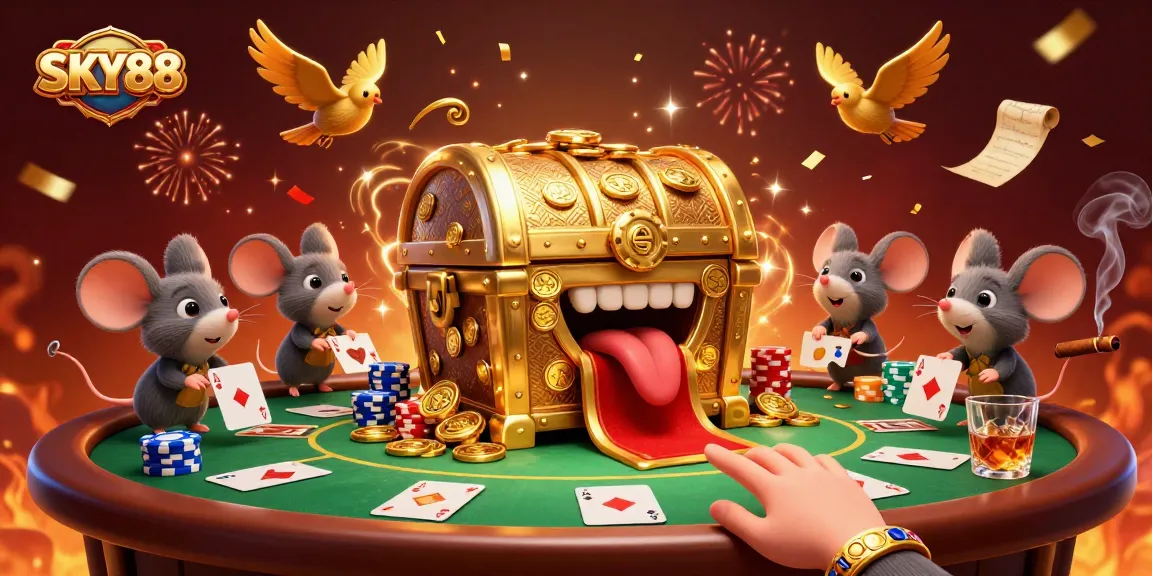 Engage in thrilling gameplay at SKY88, where a treasure chest lure awaits with poker excitement!