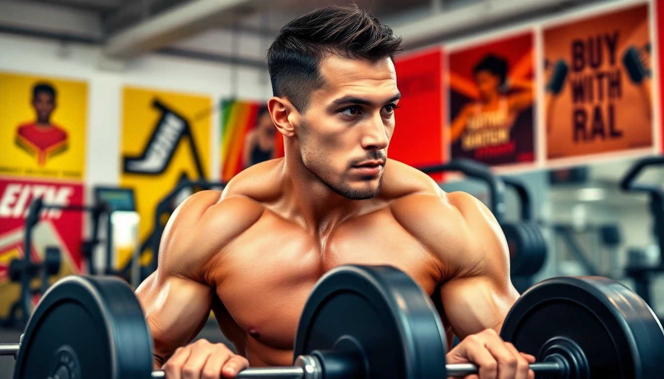 Proviron kaufen: Kraftvolles Fitnesstraining in einem modernen Gym mit motivierenden Elementen.