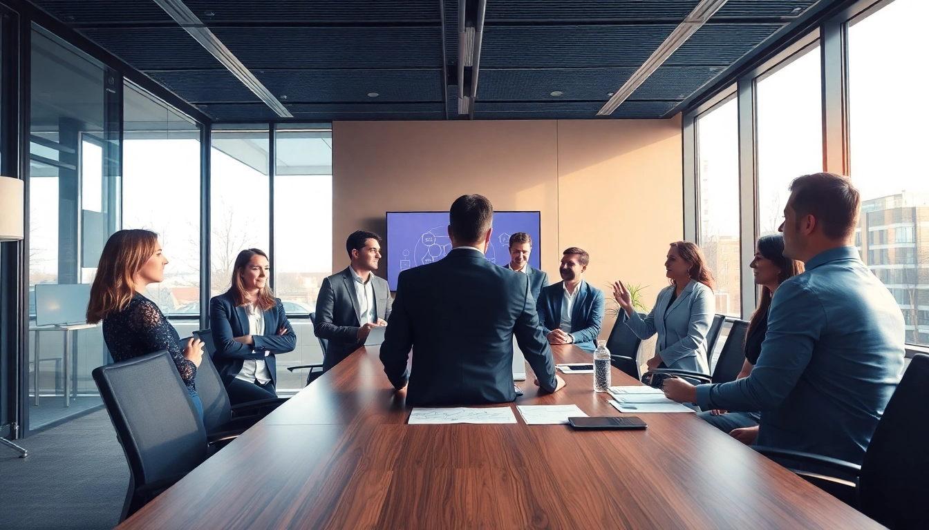 Professionelle Headhunter Heidelberg in einem modernen Büro, die engagiert in Diskussionen vertieft sind.