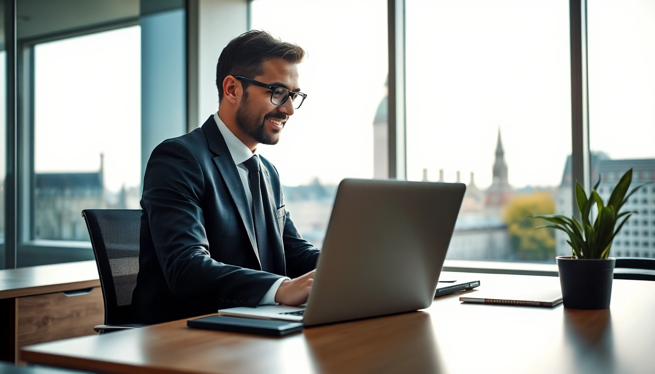 Headhunter Erfurt führt ein Gespräch in einem modernen Büro mit einem Kandidaten.