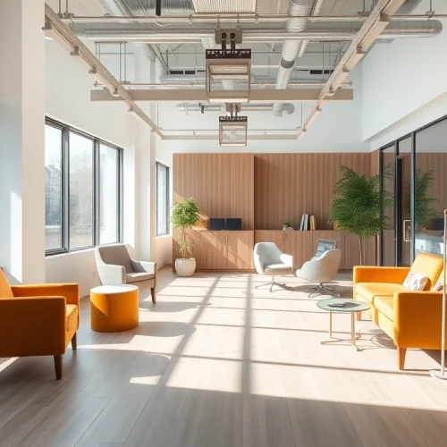 Headhunter Bielefeld: Modernes Büroambiente mit Interviewzonen für Kandidaten.