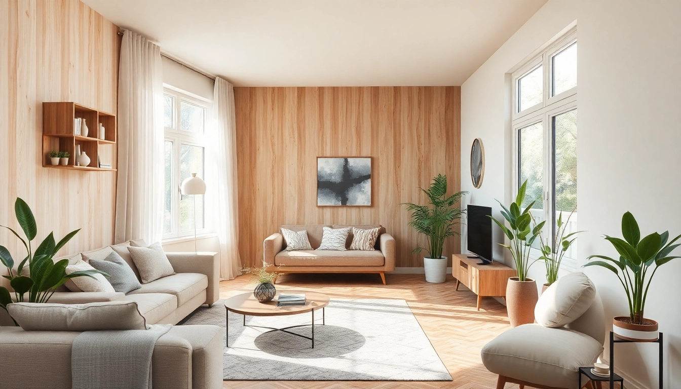 Raumgestaltung in einem stilvoll eingerichteten Wohnraum mit natürlichem Licht.