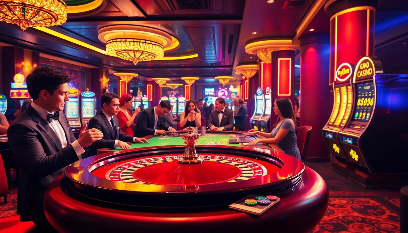 Players enjoying a thrilling casino experience at UU88, featuring vibrant games and exciting wins.