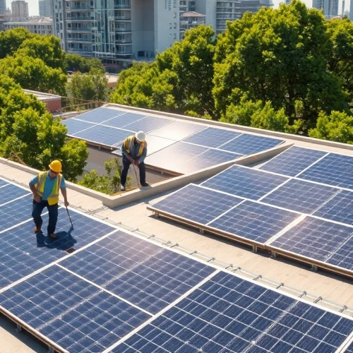 PV Anlagen Wien: Innovative photovoltaic installations enhancing sustainability in an urban setting.