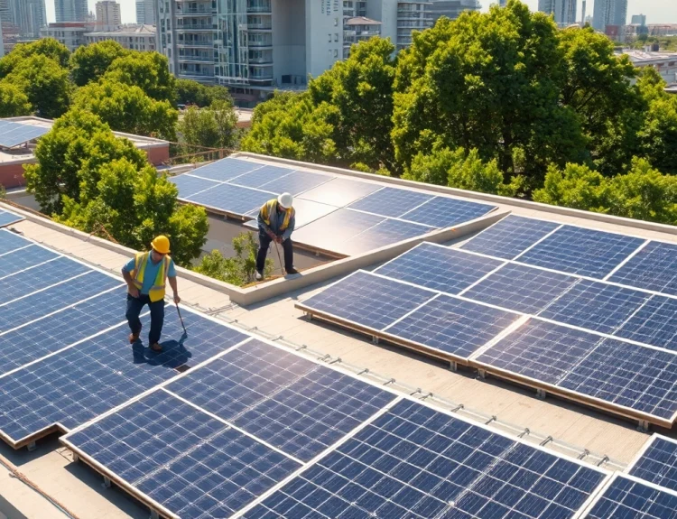 PV Anlagen Wien: Innovative photovoltaic installations enhancing sustainability in an urban setting.