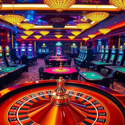 Experience the thrill of 99win with vibrant casino games and players gambling.