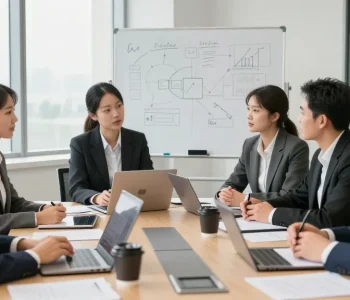 Transparente Diskussion über dysfunktionale Teamführung in modernem Büro.